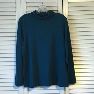 Susan Graver Teal Cowl Neck Sweater